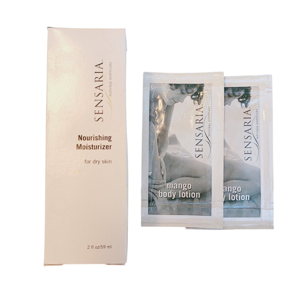 NIB NEW‎ Sensaria Nourishing Moisturizer Dry Skin 2 fl oz + 2 Mango Body Lotion